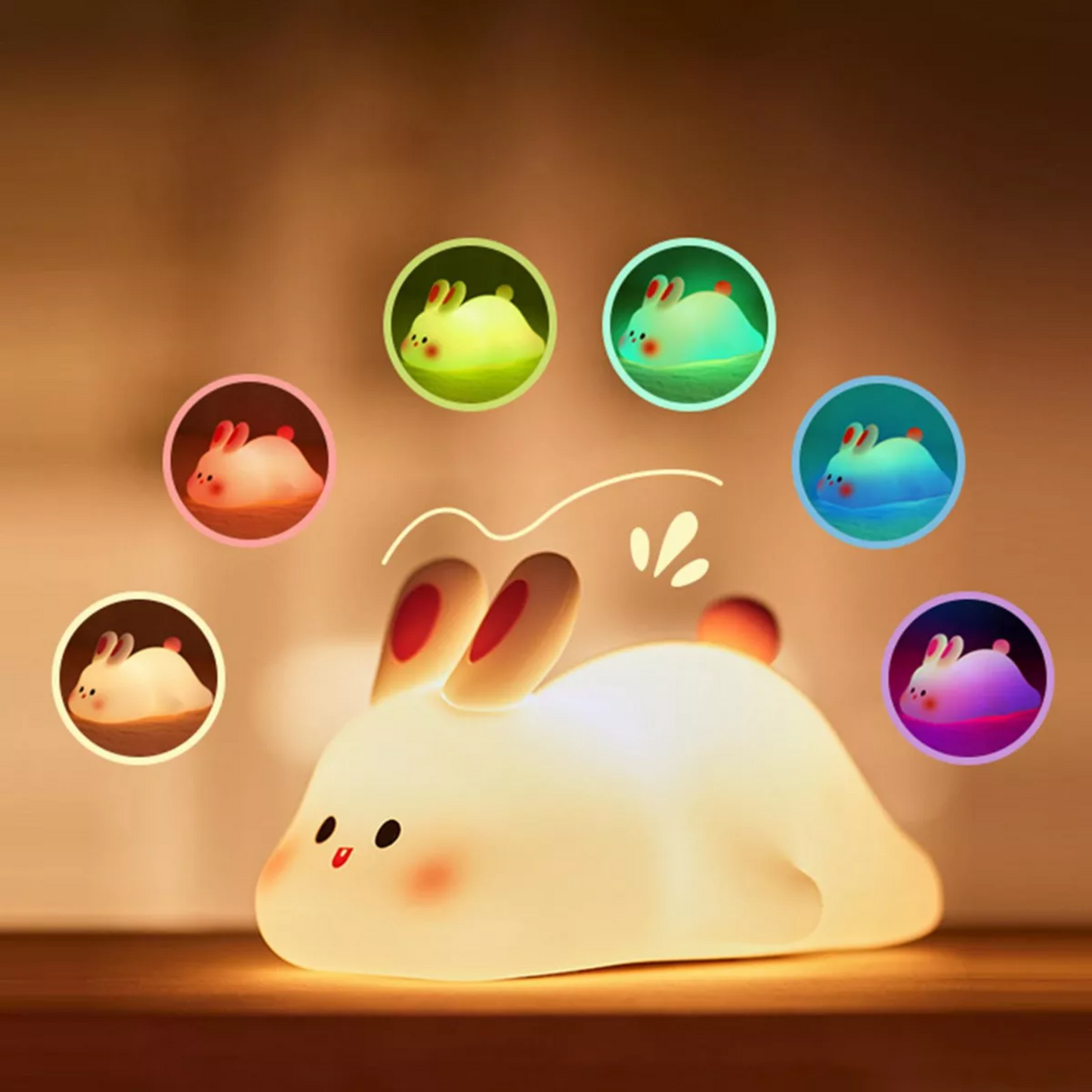 Lámpara De Conejo Luz Nocturna Sensorial