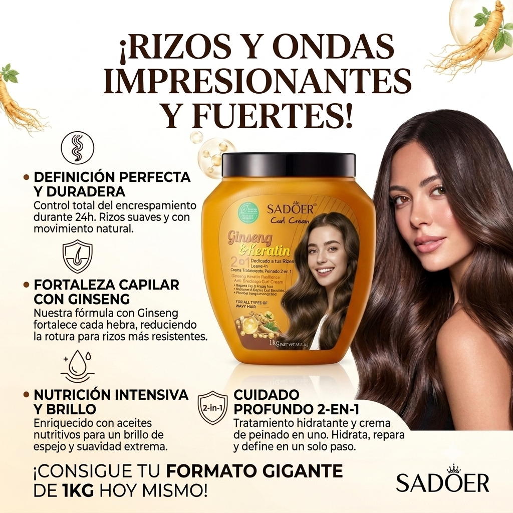 Crema Rizos SADOËR Ginseng Keratina