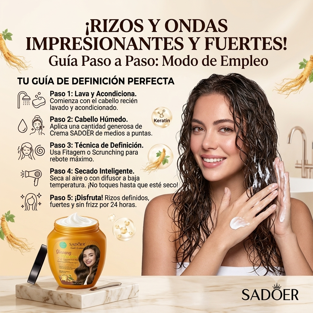 Crema Rizos SADOËR Ginseng Keratina