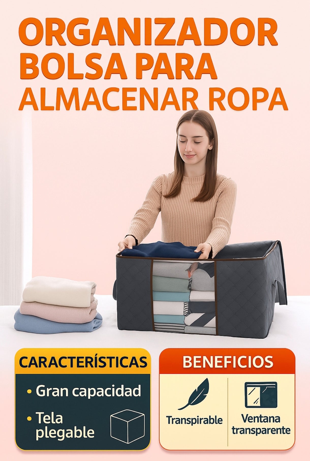 Pack 4 Organizadores Almacenador Ropa
