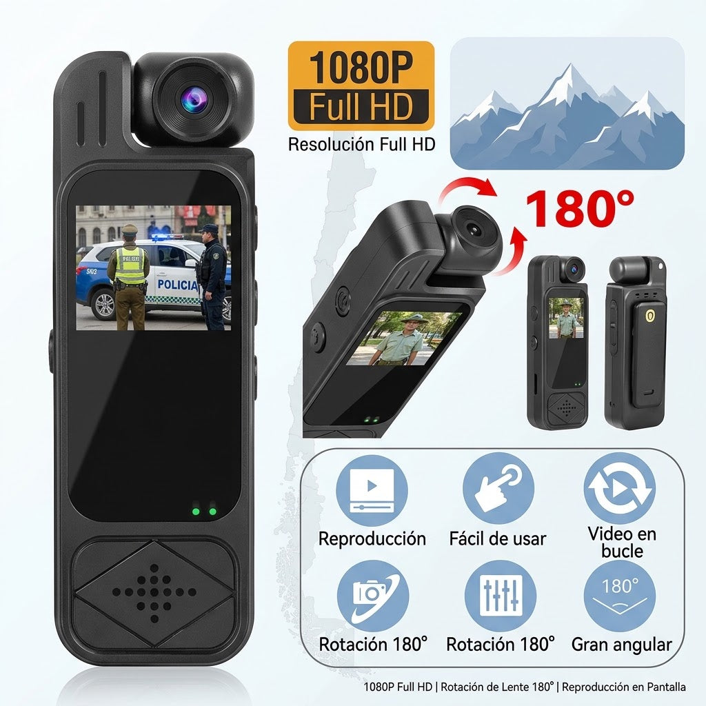 Videocámara Corporal Con Pantalla