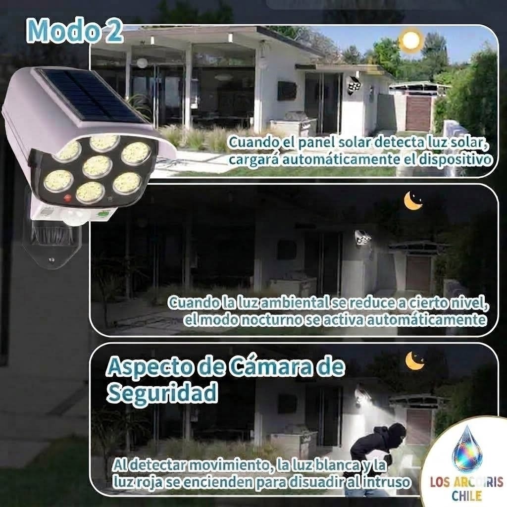 PACK X3 FOCO SOLAR TIPO CAMARA SENSOR